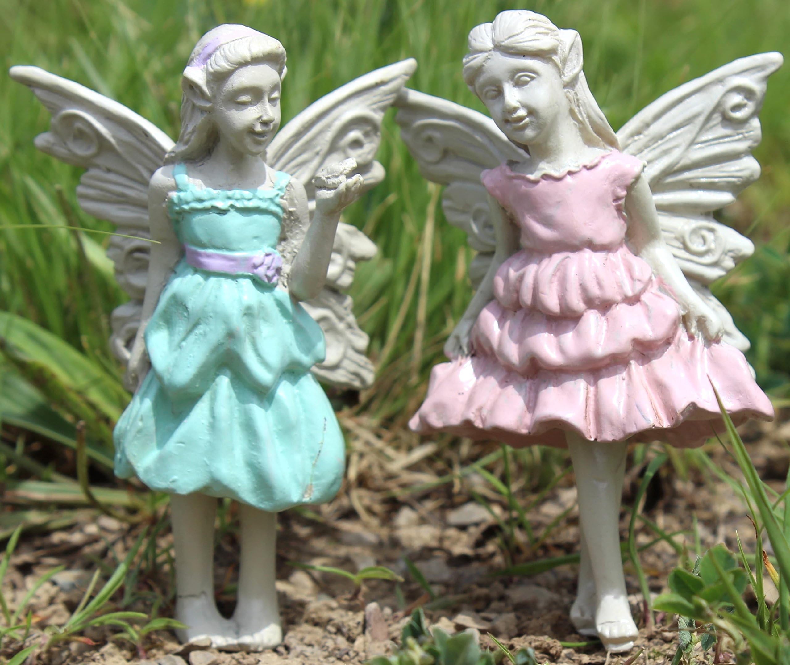 Georgetown Home & Garden Fiddlehead Fairy Bundle of 2 Sweet Pea and Beryl Fairy Stakes - 5.25"