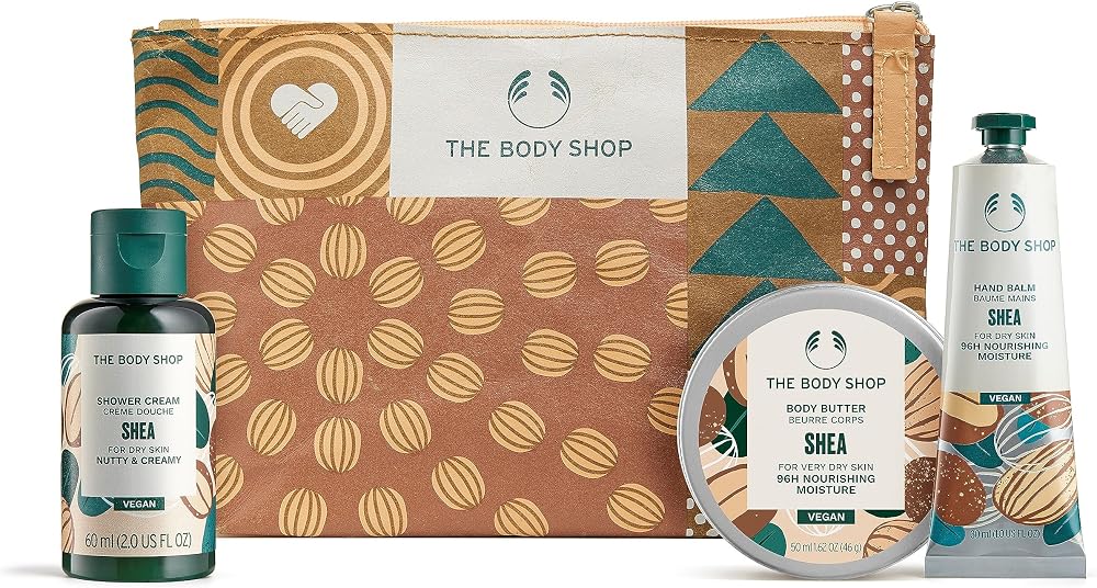 The Body Shop Nutty Nourishing Shea Mini Gift Set Vegan Shower Gel Body Butter