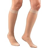Truform Sheer Compression Stockings, 15-20 mmHg, Women's Knee High Length, Diamond Pattern, Nude, X-Large