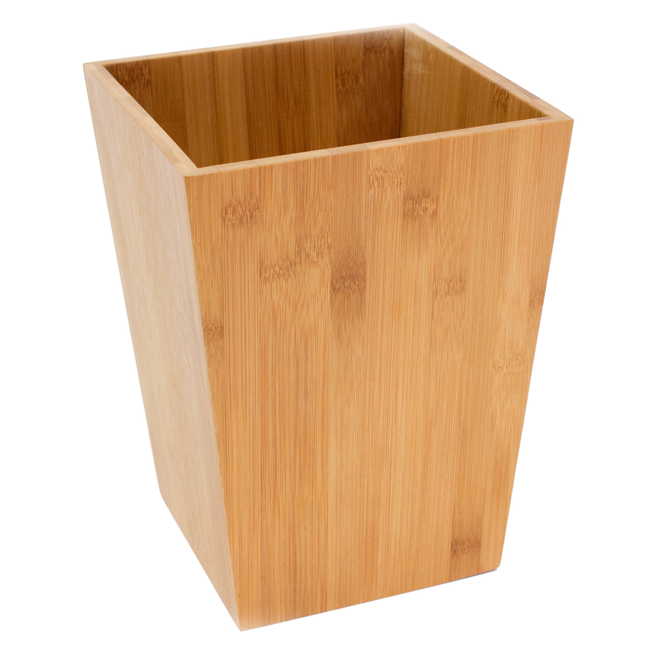 MSV Waste Paper Bin of Bamboo, Silver, 19.6 cm