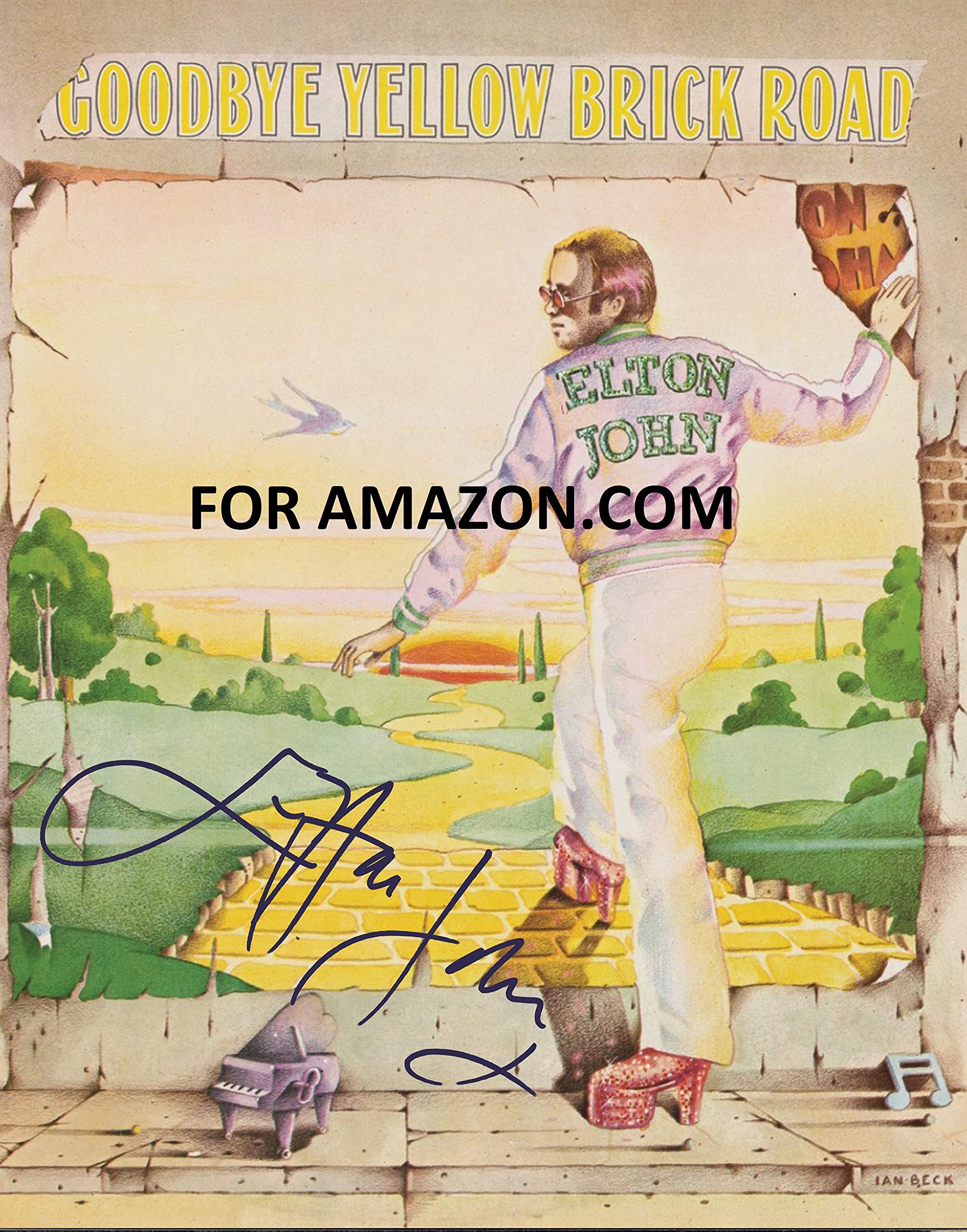 Elton John Album Goodbye Yellow Brick Road Autographed 11x14 Poster Photo