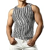JOGAL Men's Mesh Fitted Sleeveless Muscle Tank Top
