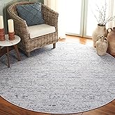 SAFAVIEH Hunter Collection Area Rug - 6'7" Round, Ivory & Dark Grey & Sage, Non-Shedding & Easy Care, Ideal for High Traffic 
