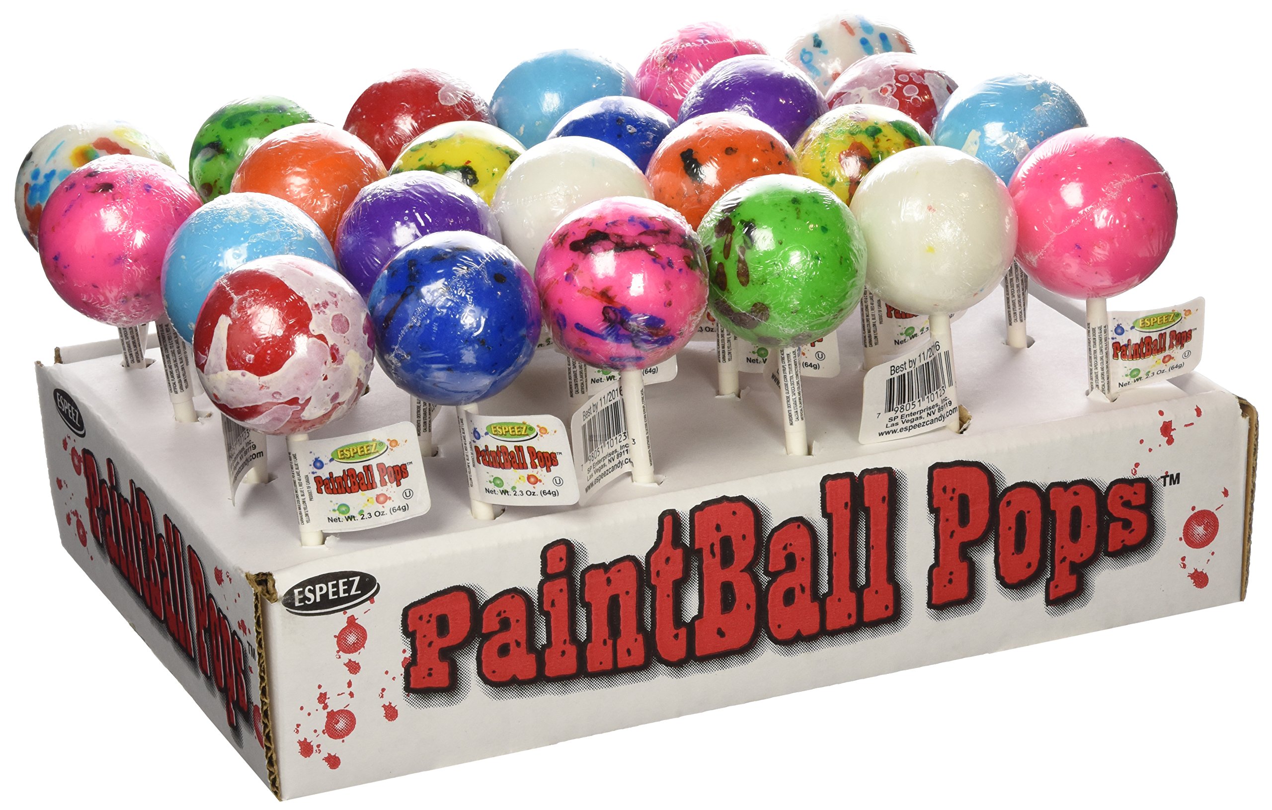 Espeez Candy Paintball Pops Giant Jawbreaker Lollipops 36