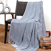RAJRANG Dusty Blue Throw Blanket Soft and Warm Living Room Decorative Throws for Sofa Couch - 60 x 50 Inch