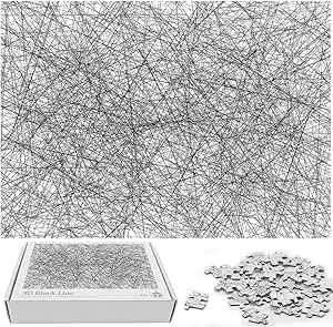 Jigsaw Puzzles 1000 Pieces For Adults 3d Black Line Educational Fun Game Intellectual Decompressing Interesting Puzzle Toys Games Amazon Com