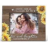 FONDCANYON Chance Made Us Colleagues Sunflower Picture Photo Frame, Colleague Picture Frames (5x7 Inch Photo) - Going Away, Retirement, New Job, Leaving Gift