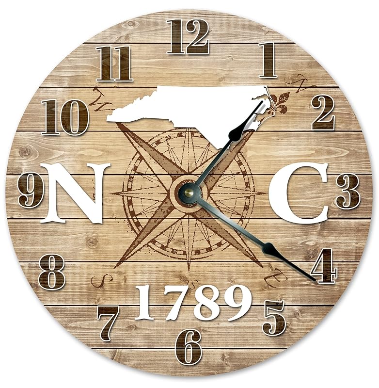 NORTH CAROLINA CLOCK Established in 1789 Huge 15.5" to 16