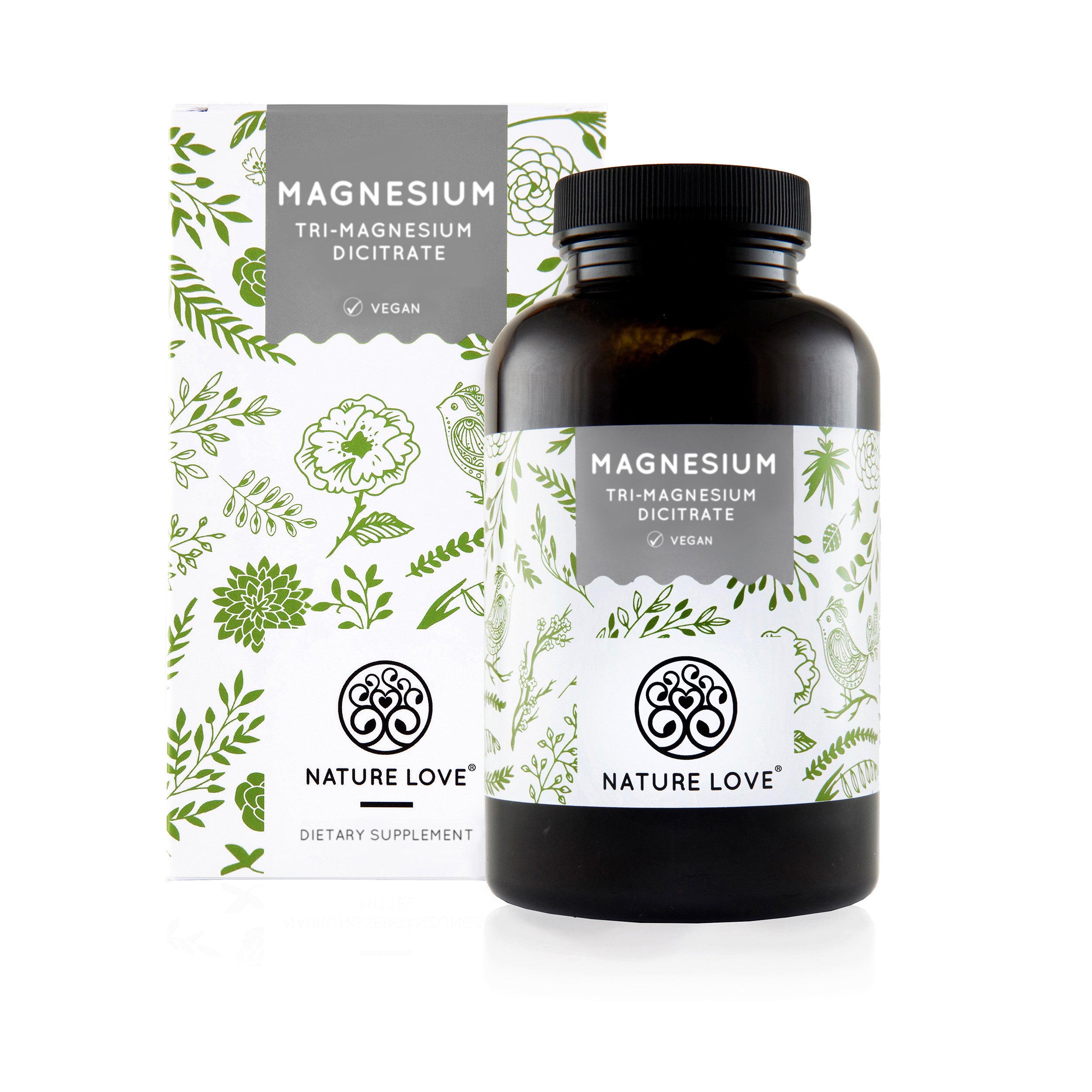 Magnesium – 2250 mg magnesium citrate per daily dose, of which 360 mg is elementary magnesium. 180 capsules. Laboratory tested and without added magnesium stearate. High dosage, vegan, and made in Germany