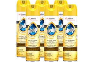 SC Johnson Professional Pledge Polish and Shine for Wood Furniture and More, Lemon Scent, 14.2 Fl Oz, Pack of 6