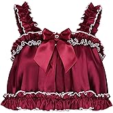 Satini Lingerie Satin Sissy Rolled Hem Edge Frilly Cami Top