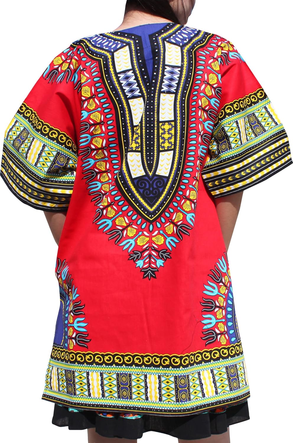 RaanPahMuang Dashiki Short Mini Dress Summer Long Cut Shirt Africa Plus
