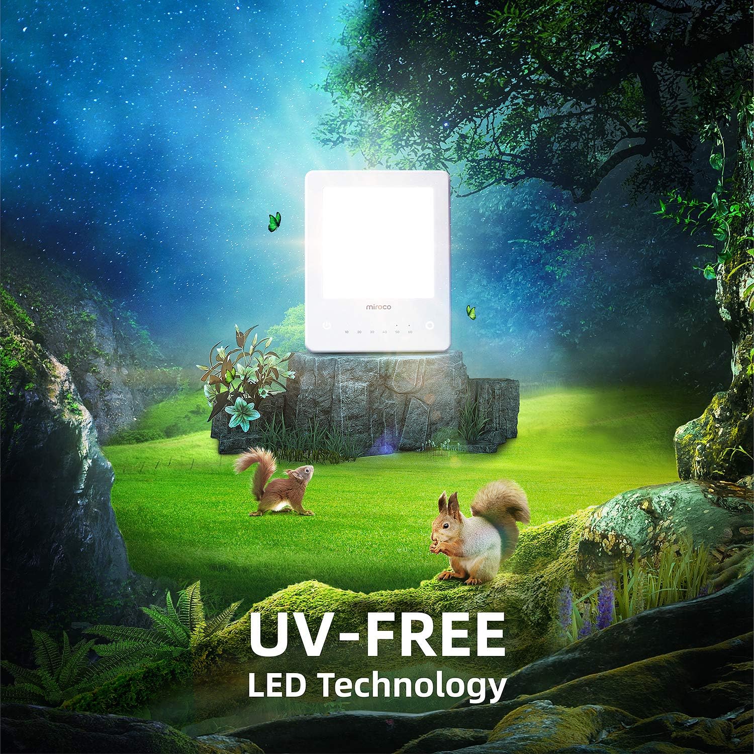 Light Therapy Lamp, Miroco UV Free 10000 Lux Brightness, Timer Function, Touch Control, Standing Bracket, for Home/Office Use: Health & Personal Care