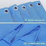 Furlinic Shower Curtain Mould Proof Blue 120x180cm Polyester with 8 Hooks view 3