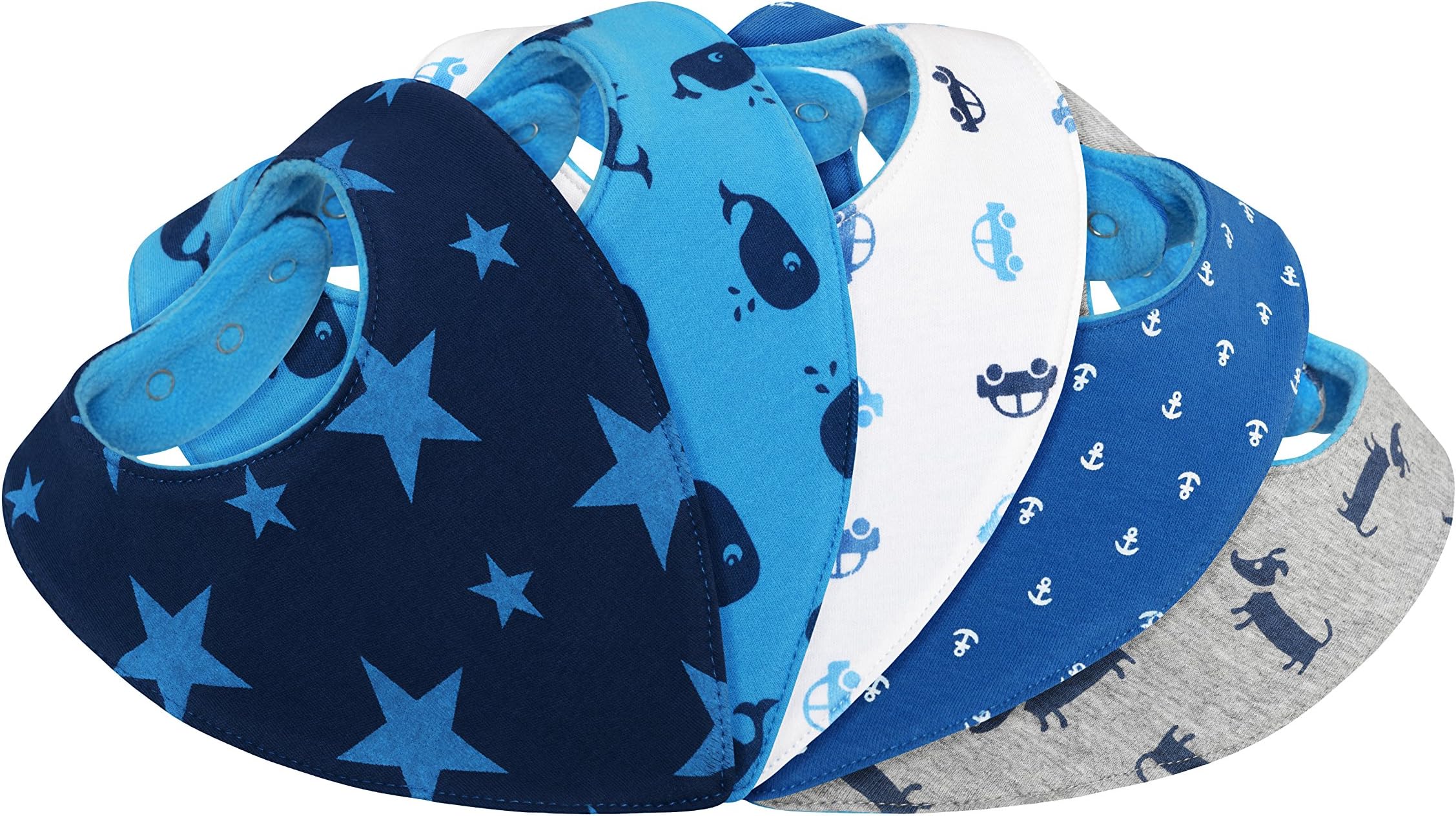 Lilly and Ben® Dribble Baby Bandana Bibs Boy-s - Highly Absorbent and Soft - Cute New Gift-s