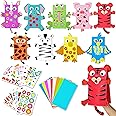 WATINC 9Pack Hand Puppet Art Craft - DIY Making Your Own Paper Sock Puppets Kits Wiggle Googly Eyes, Imaginative Early Learning Classroom Family Storytelling Games Pretend Party Supplies (Animals)