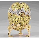 Green Faberge Egg with Birds Inside by Keren Kopal Home Decor Collectors Box Russian Egg