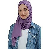 Aisha's Design Jersey Shawl for Women Instant 95% Cotton Modesty Turban Cap Hat Head Wrap Cotton Scarf