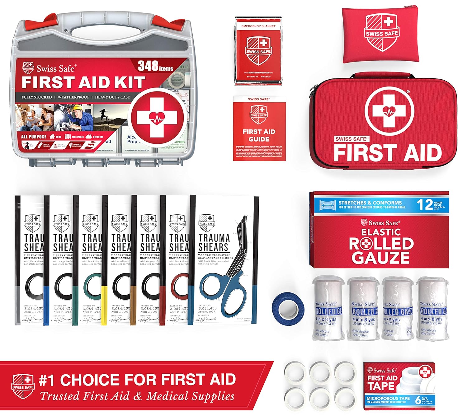 Swiss Safe First Aid Tape, Medical Microporous Surgical Tape, 5/8in Width x 10 Yards Length, Self Adhesive Paper Tape Bandage Rolls (6-Pack): Industrial & Scientific