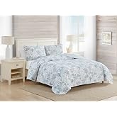 Tommy Bahama - Twin Quilt Set with Shams, Cotton, Reversible | Soft and Lightweight, All-Season Layering, Versatile Bed Cover, Coordinated Bedroom Style, Easy Care, Everyday Comfort
