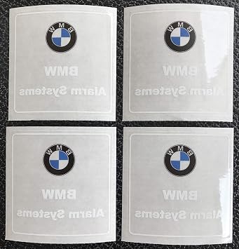 4x Bmw Security System Aufkleber Set Fur Scheiben 50x50 Amazon De Elektronik