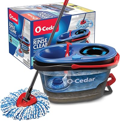 O-Cedar EasyWring RinseClean Microfiber Spin Mop Bucket Floor Cleaning System