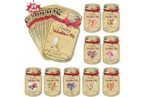SERNAXI 24 Pack Valentines Cards for Kids, Mason jar Valentines Day Cards Valentines Cards for School Classroom Valentine Gift Exchange for Boys Girls Toddlers Class School Party Favor (Candy Not Included)