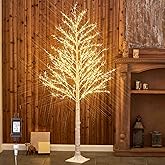 Hairui Lighted White Tree Plug in with 6FT 690 White Fairy Lights, Christmas Tree with Lights for Indoor Outdoor Home Christmas Holiday Party Decoration