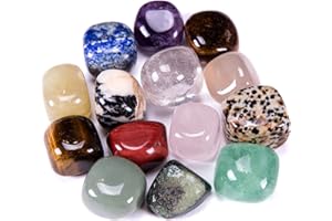 Bingcute Brazilian Tumbled Polished Natural Stones 1/2 Ib for Wicca, Reiki, and Energy Crystal Healing (Assorted)