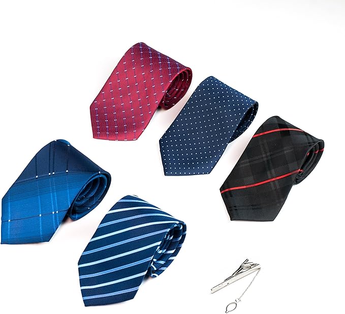 Amazon ５本セット Yecarry ネクタイ おしゃれ メンズ ビジネス用 洗えるネクタイ ネクタイピ付き ギフト包装 ネクタイ 通販
