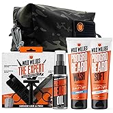 Wild Willies Complete Beard Grooming Kit for Men - Includes 5 Piece Grooming Kit, PROGRO Shampoo Wash & Conditioner, & Premium Hair Oil for Daily Use, Beard Growth & Hydration