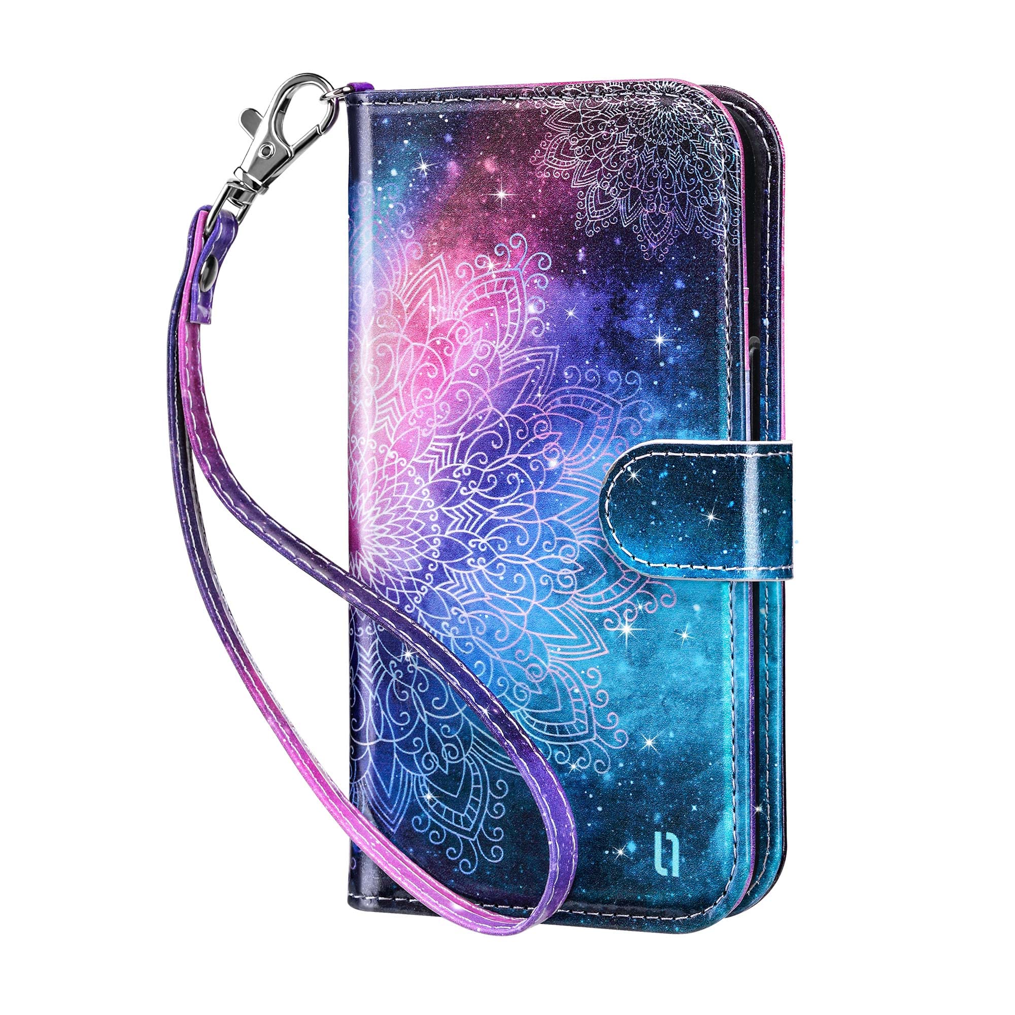 ULAK for iPhone 13 Case Wallet Flip Case with Card Holder PU Leather + TPU Bumper Stand Cover Kickstand Full Protective Phone Case for iPhone 13 6.1 inch - Mandala