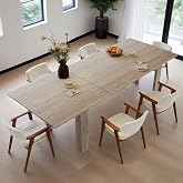 CayugaCrekrd Extendable Dining Table for 6-10 Person, 55" to 86" Modern Dining Room Table, Rectangular Kitchen Table, Oak