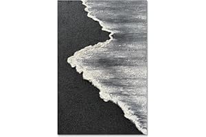 NANKAI Art Hand-Painted 3D Ocean Landscape Oil Painting Black and White Abstract Canvas Art Mural Family Wall Decoration Art 45x30 inches