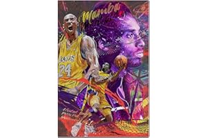 bzcpc Basketball Stars Kobe Poster Canvas Art Bedroom Wall Decor Kids Room Decor Inspirational Gift (Kobe Bryant, 12×18in（30×45cm)