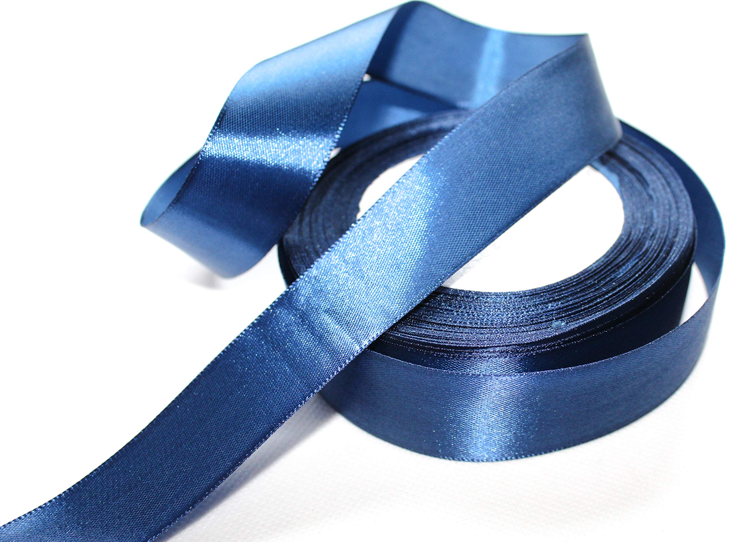 CaPiSo Satin Ribbon 22 m Width 25 mm Ribbon 2.5 cm Gift Bow Ribbon Christmas Wedding (Night Blue, 22 m)