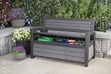Keter Hudson Bench 2-in-1 Garden Storage Box Seat 227L Anthracite Weatherproof view 8