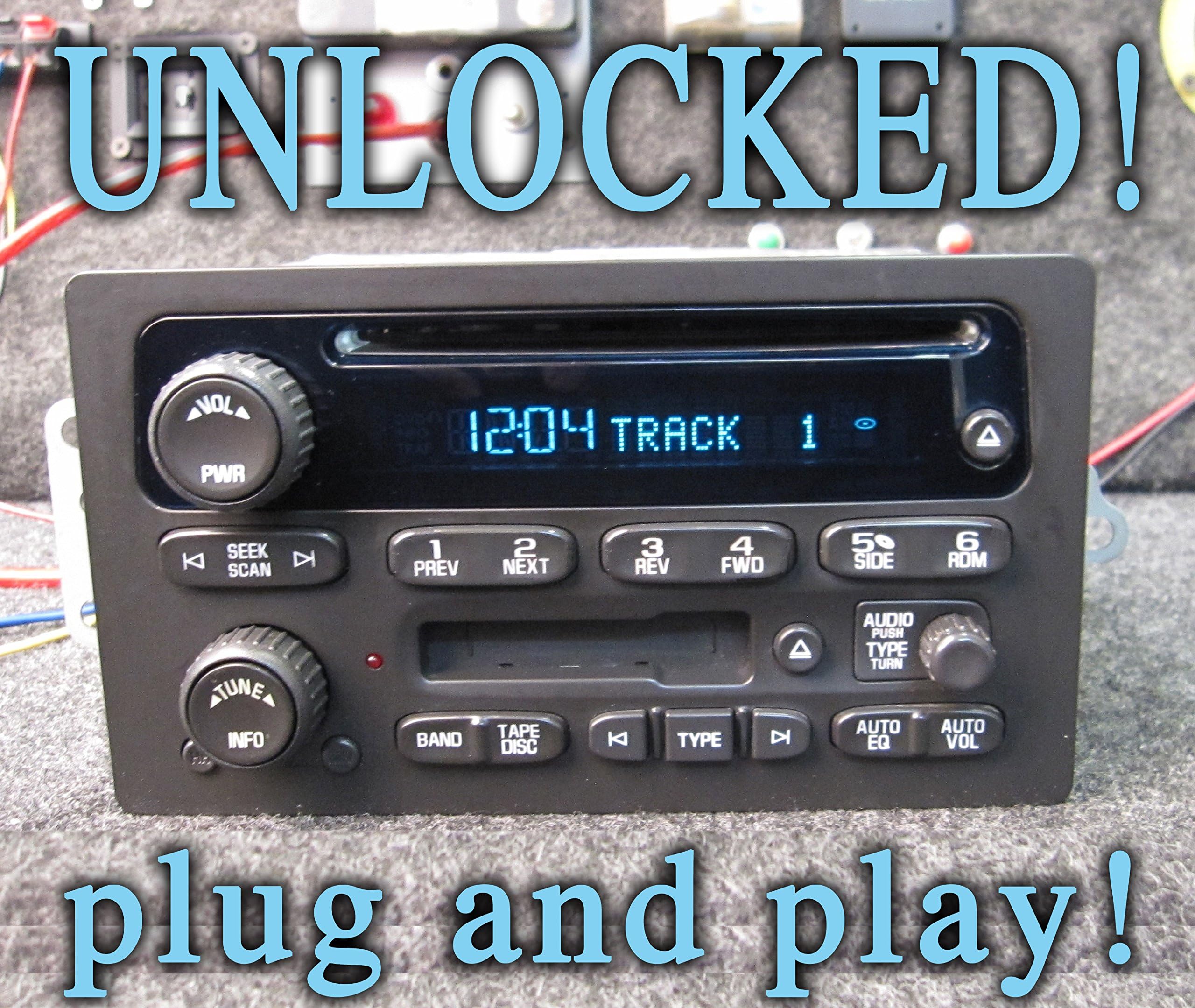 Unlocked Chevy GM GMC CD DISC Tape Stereo Truck SUV 2003 2004 2005 2006 15234929 Suburban Sierra Silverado OEM Stock Tahoe Escalade Denali Trailblazer Cassette Radio