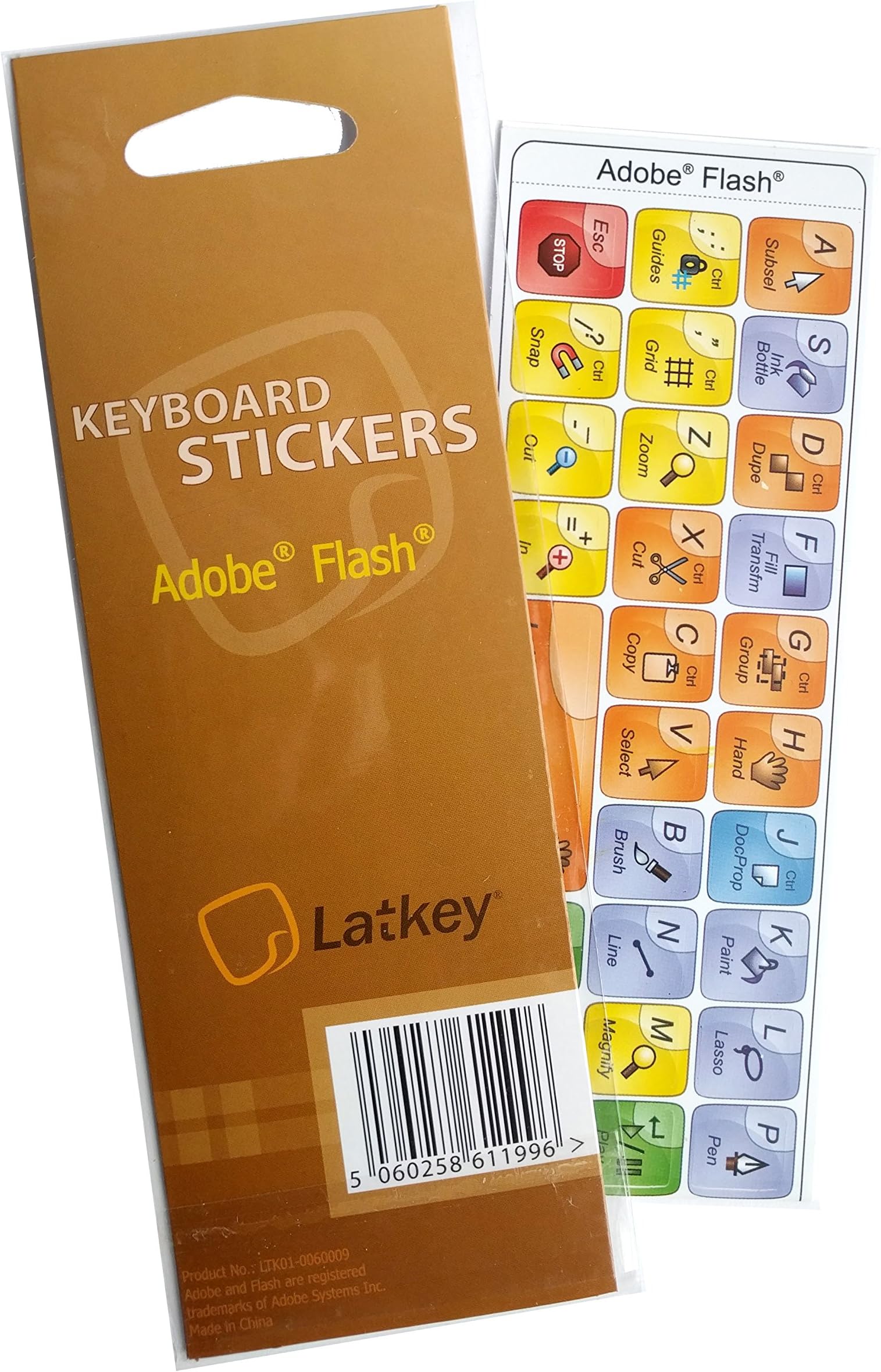 Keyboard Shortcuts for Adobe Flash (Hokeys on Editing Keyboard)