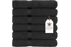HERCULEAN Bath Towels 24x48 Charcoal Grey Pack of 6