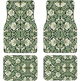 William Morris Floral Car Floor Mats-Double Layer Thick Fabric Front Car Mats with Non-Slip Rubber Backing–Stylish & Durable Automotive Floor Liners for SUV/Sedan–Easy Clean, Decor Fits Most Vehicles