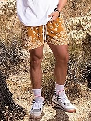DIOTSR Mens Paisley Graphic Shorts Athletic