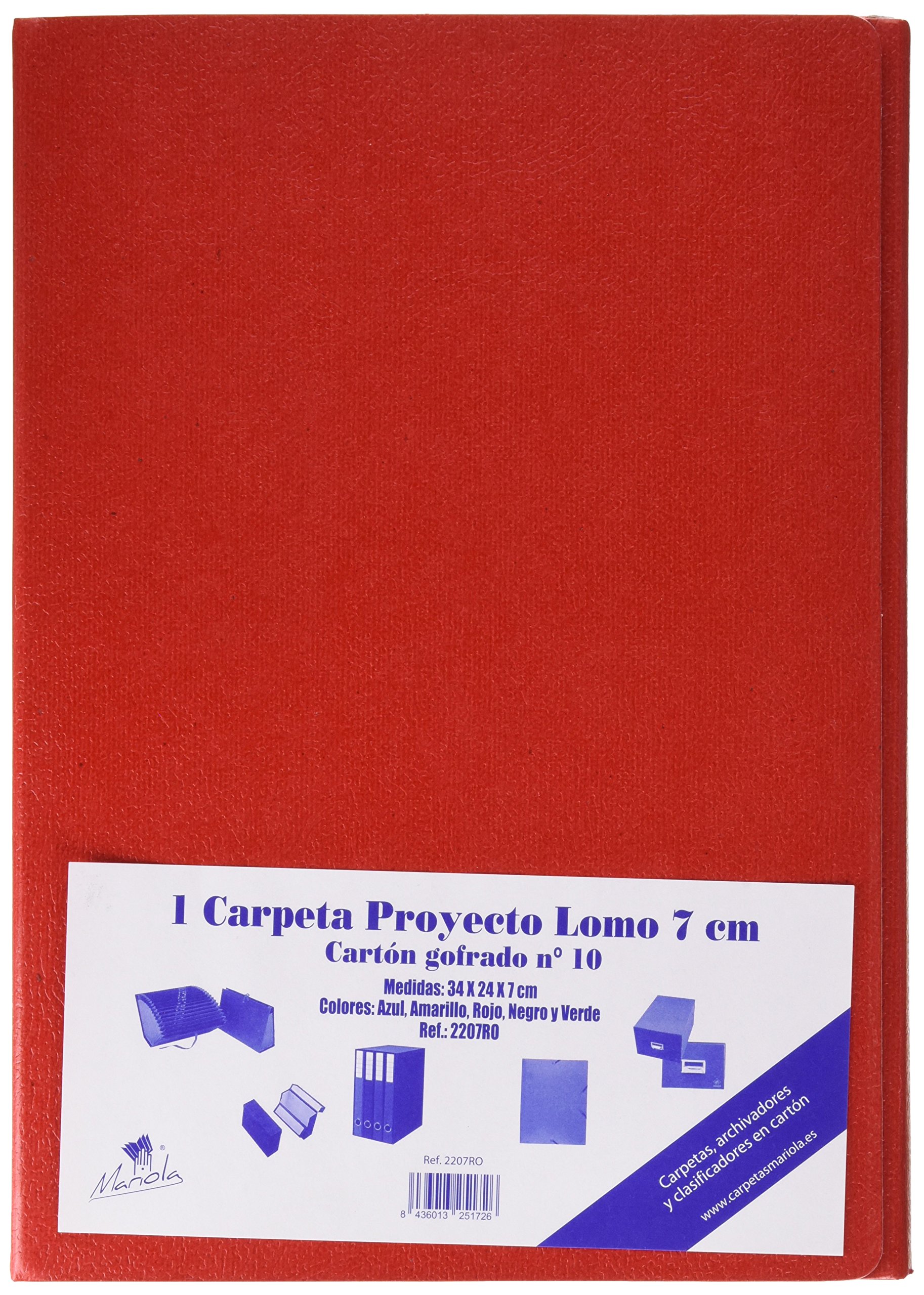 Mariola 22073 – Assembled Cardboard Box File with Elastic Bands L70 mm, red