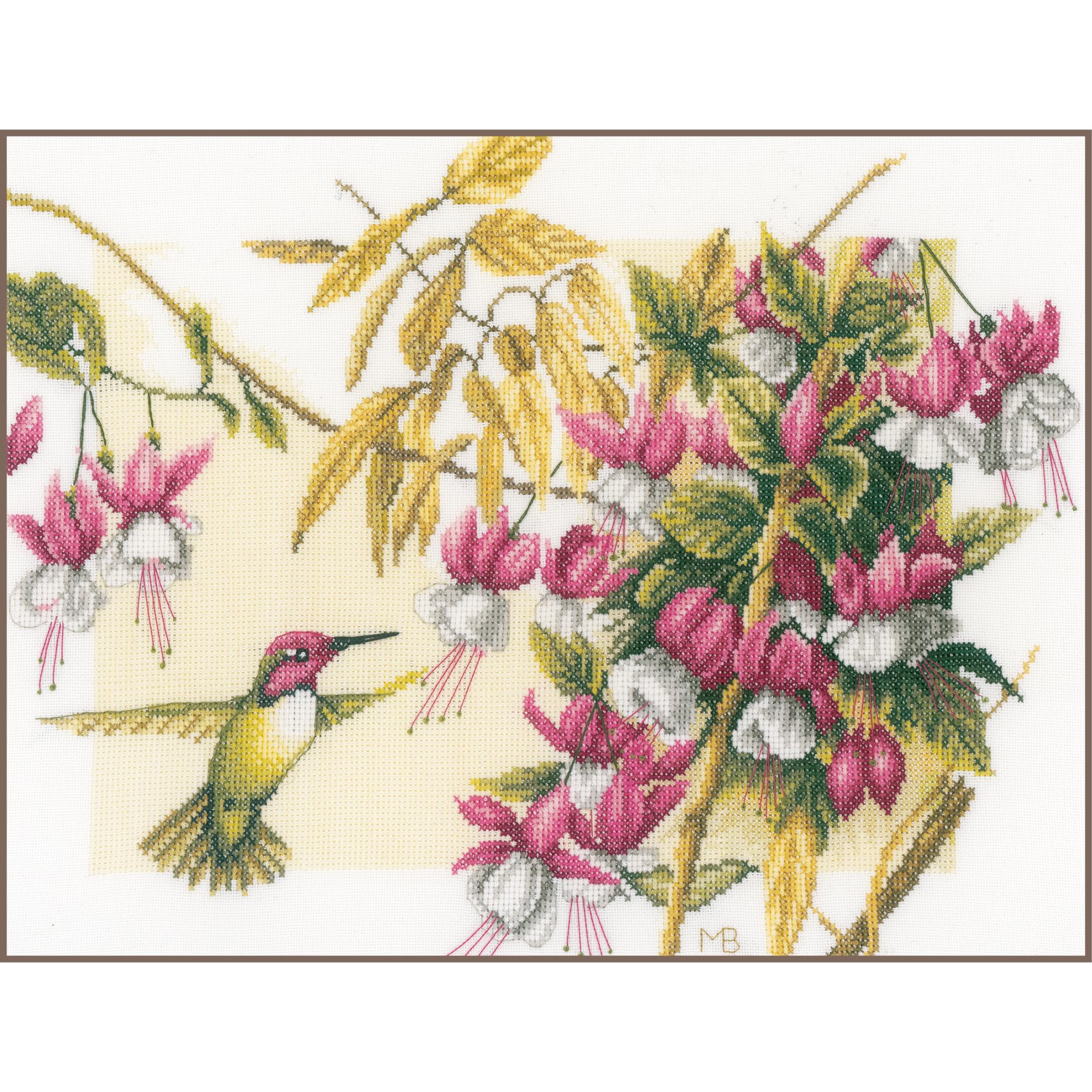 Lanarte Counted Cross Stitch Kit: Colibri & Flowers (Evenweave), NA, 38 x 30cm