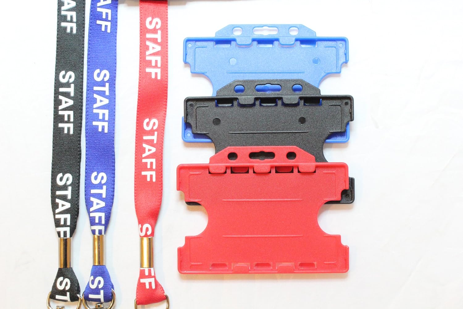Customcard ltd® Printed Staff Safety Neck Lanyard Metal Clip with Double Sided ID Card Holder Blue - Image 3