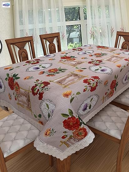 Clasiko 6 Seater PVC Table Cover; Painting Print On Light Base; Anti Slip; 60x90 Inches; 6 Seater