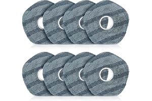 ANDONGO 8 Pack Mop Pads Compatible with eufy X10 Pro Omni / X9 Pro Robot Vacuum Cleaner, Spin Cleaning Pads Replacement Accessories Set