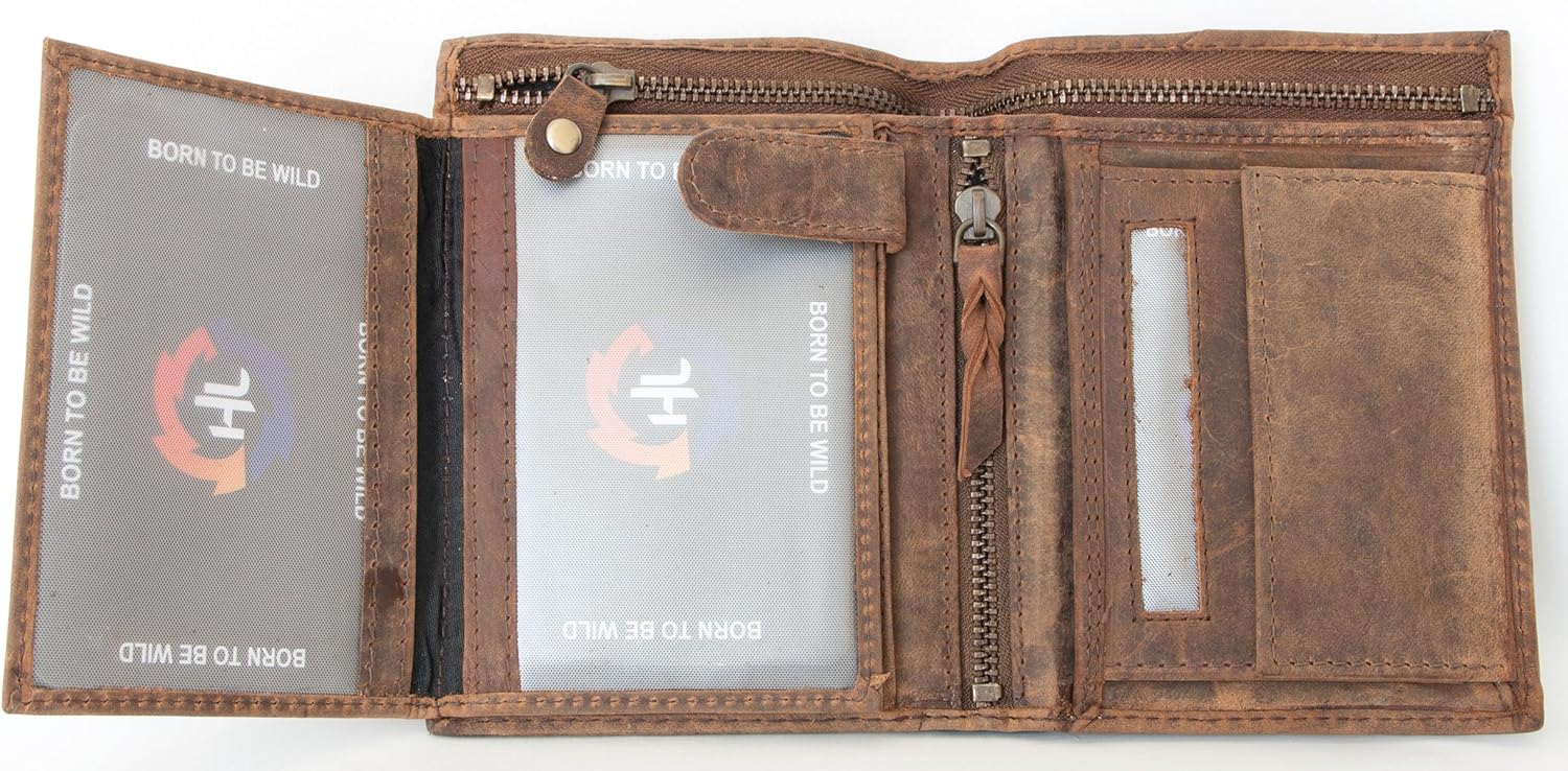 FLW-HL Large Brown Natural Strong Genuine Leather Wallet - Image 4