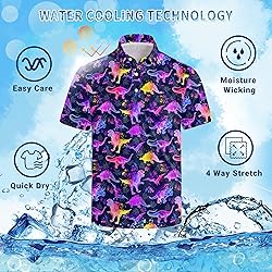 Xdceu Men's Dinosaur Golf Polo Shirt Dinosaur Golf