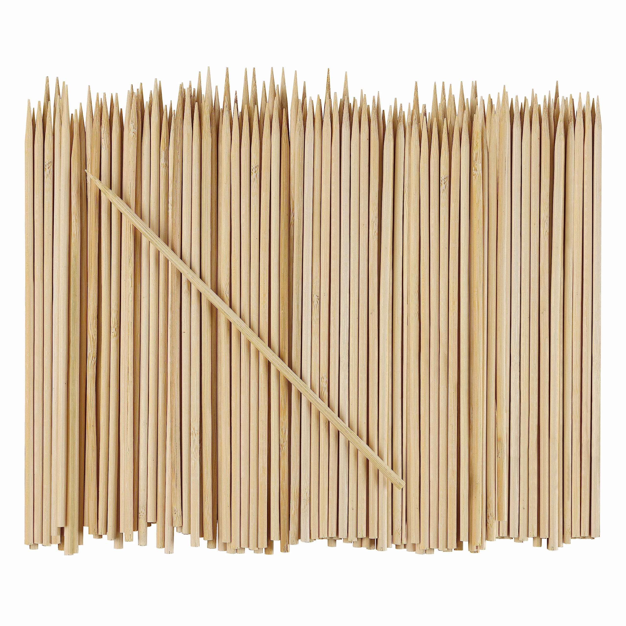 [100 Count] 8 Inch Bamboo Wooden Skewers For Shish